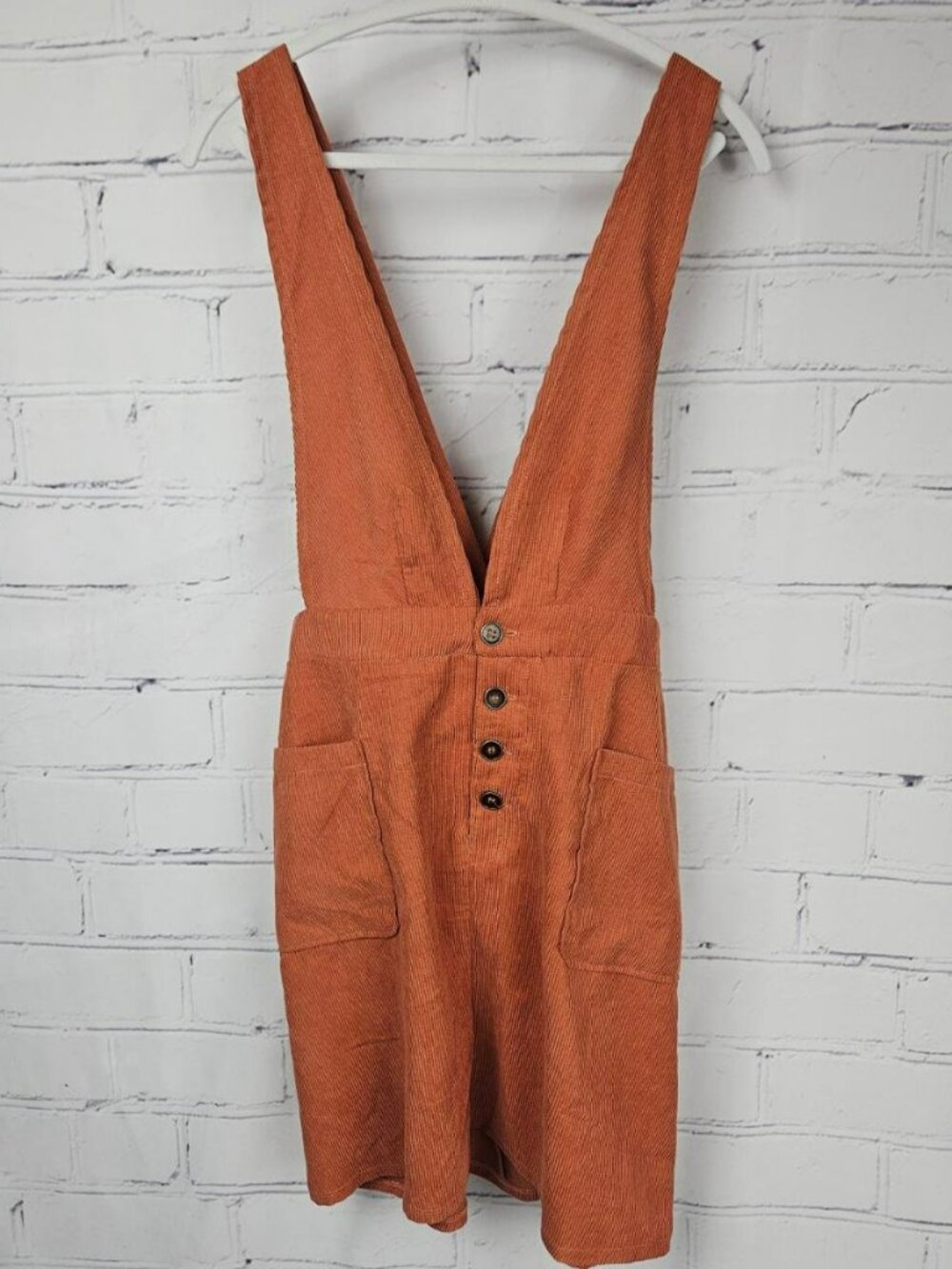 Rust Corduroy Overall Jumper Dress Womens XXL Kingston Mini Fall Pockets